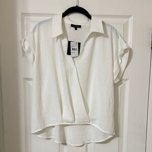 Pleione Cream Blouse with Textured Design